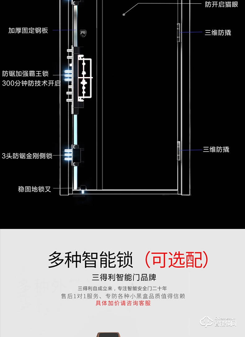 三得利智能门 安全门家用入户门大门