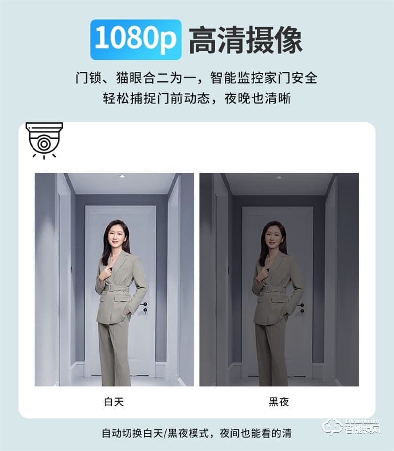 凯迪仕指纹锁可视猫眼S110-V 智能锁密码锁