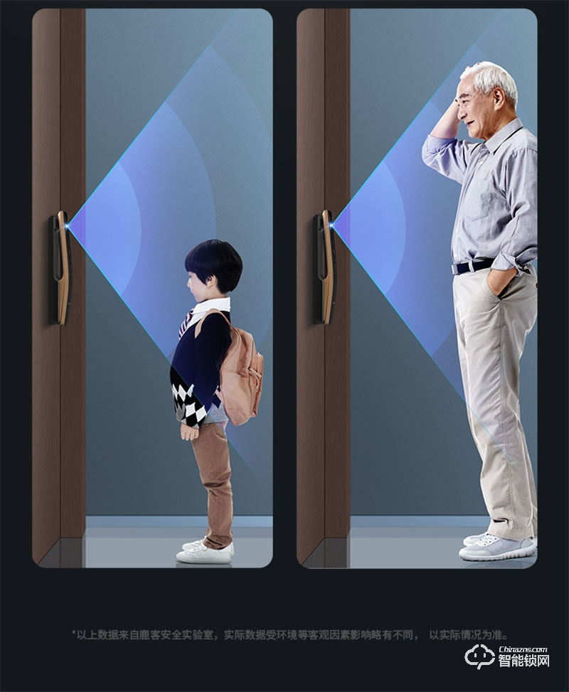 鹿客s50f密码锁 家用防盗门指纹锁3D人脸识别智能锁