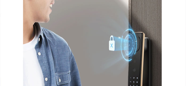 鹿客s50f密码锁 家用防盗门指纹锁3D人脸识别智能锁